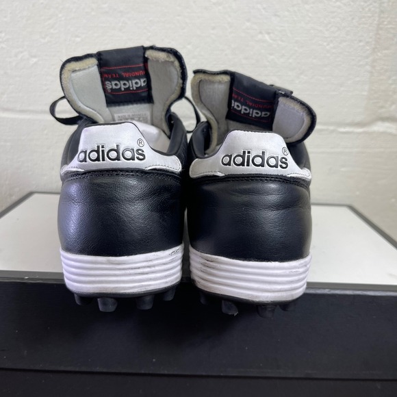 Adidas Mundial Team Turf Black White Leather Indoor Soccer Shoes Men\'s 6.5 main image 4